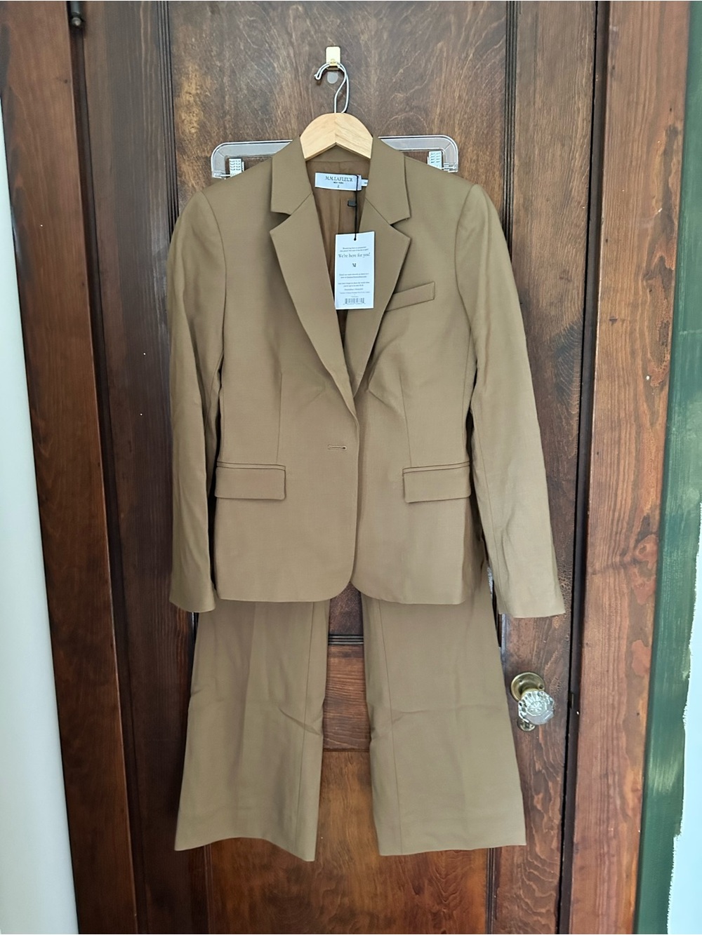 MM Lafleur Camel Brown Tailored Pantsuit